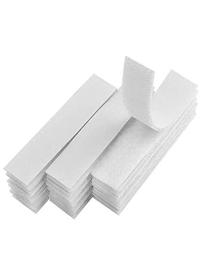 Sileni Velcro Strips with Adhesive, Heavy Duty Hook & Loop Tape with Strong Sticky Back, Industrial Fastener for Cloth, Office, Home, Classroom White Color Pack Of (10) - Image 1